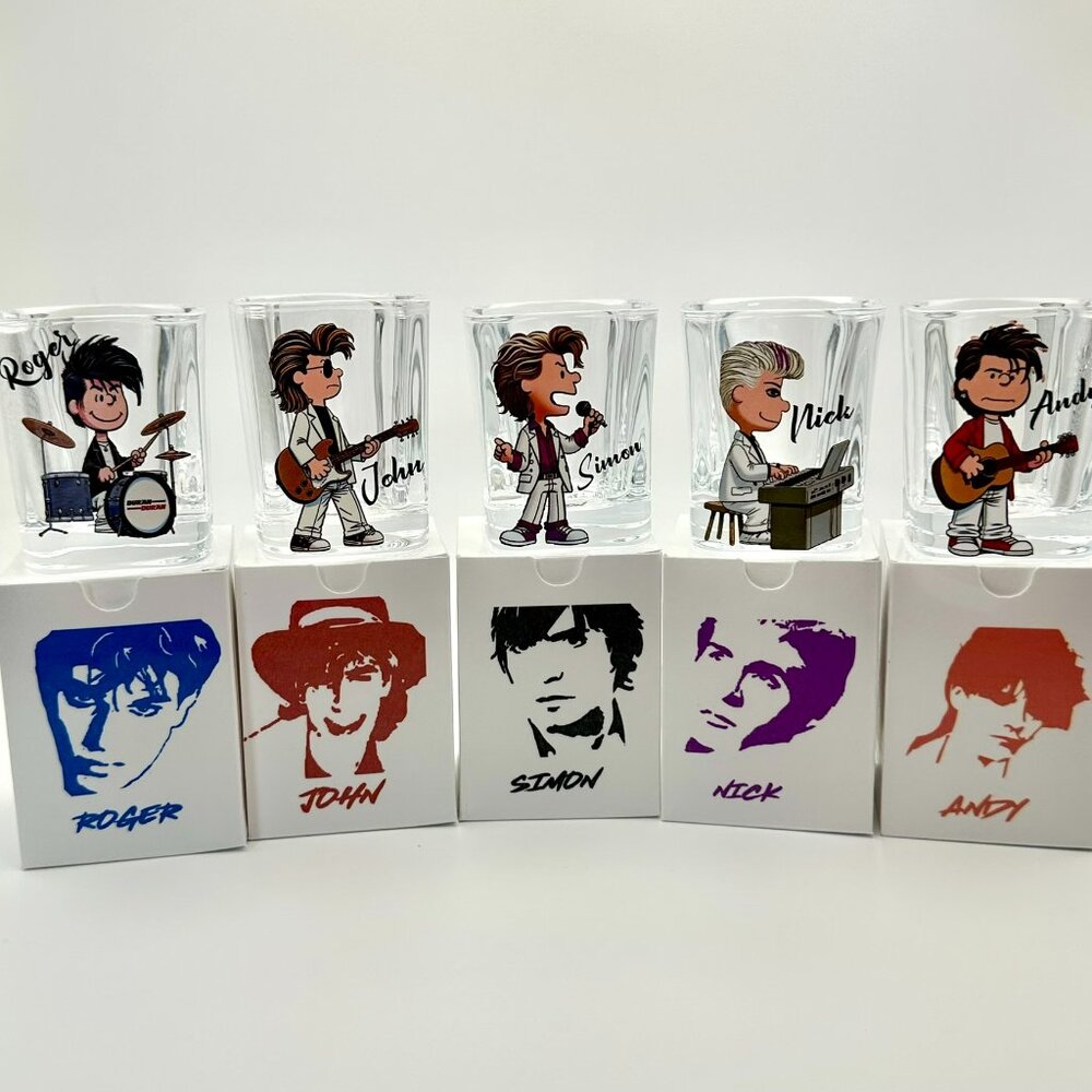 DURAN DURAN/Peanuts Mashup Shot Glass set of 6 w/ Matching Gift Boxes